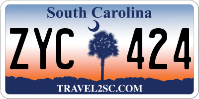 SC license plate ZYC424