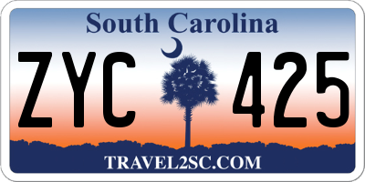 SC license plate ZYC425