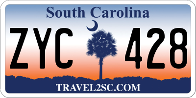 SC license plate ZYC428
