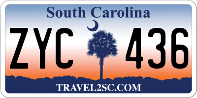 SC license plate ZYC436