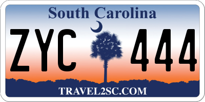 SC license plate ZYC444