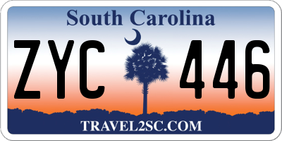 SC license plate ZYC446
