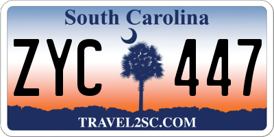 SC license plate ZYC447