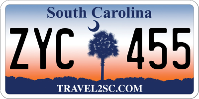 SC license plate ZYC455