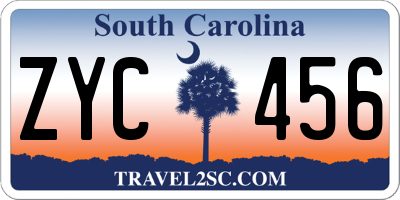 SC license plate ZYC456