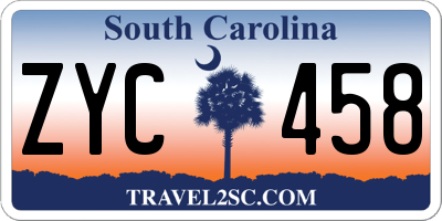 SC license plate ZYC458