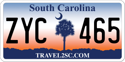 SC license plate ZYC465