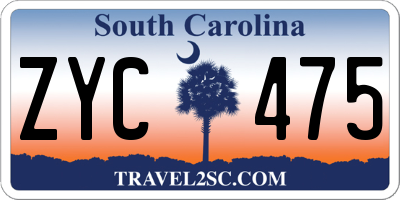 SC license plate ZYC475
