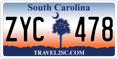SC license plate ZYC478
