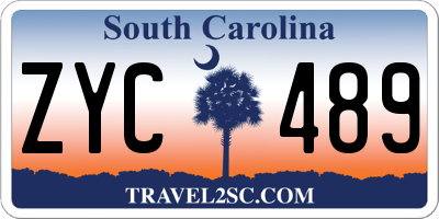 SC license plate ZYC489