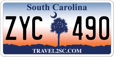 SC license plate ZYC490