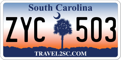 SC license plate ZYC503