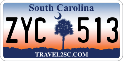 SC license plate ZYC513