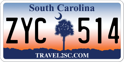 SC license plate ZYC514