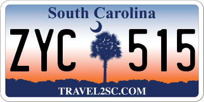 SC license plate ZYC515