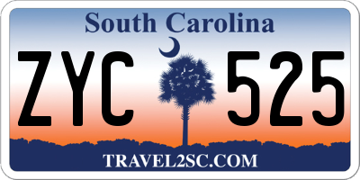 SC license plate ZYC525