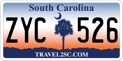 SC license plate ZYC526