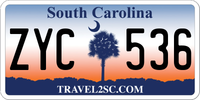SC license plate ZYC536