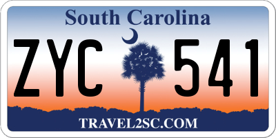 SC license plate ZYC541