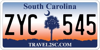 SC license plate ZYC545