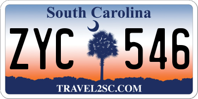 SC license plate ZYC546