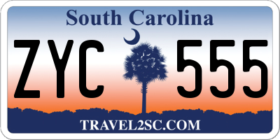SC license plate ZYC555