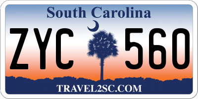 SC license plate ZYC560