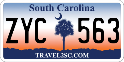 SC license plate ZYC563