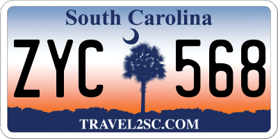 SC license plate ZYC568