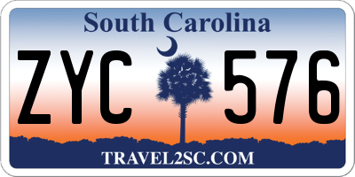 SC license plate ZYC576