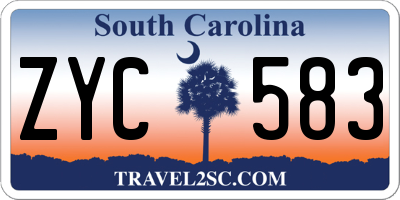 SC license plate ZYC583