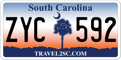 SC license plate ZYC592
