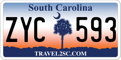SC license plate ZYC593