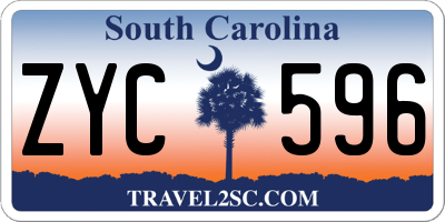 SC license plate ZYC596