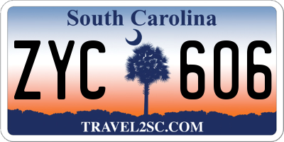 SC license plate ZYC606