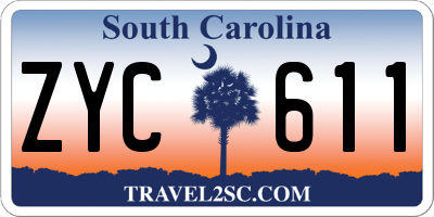 SC license plate ZYC611