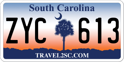 SC license plate ZYC613