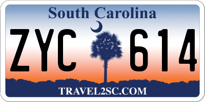SC license plate ZYC614