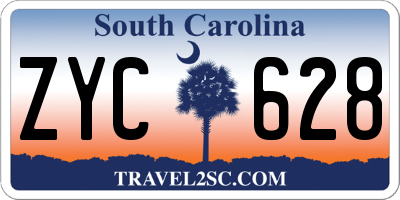 SC license plate ZYC628
