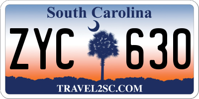 SC license plate ZYC630