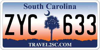 SC license plate ZYC633