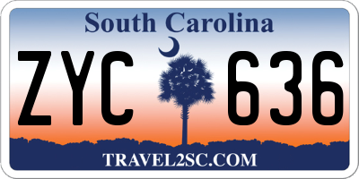 SC license plate ZYC636