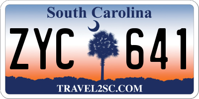 SC license plate ZYC641