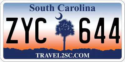 SC license plate ZYC644
