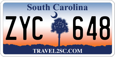 SC license plate ZYC648