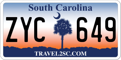 SC license plate ZYC649