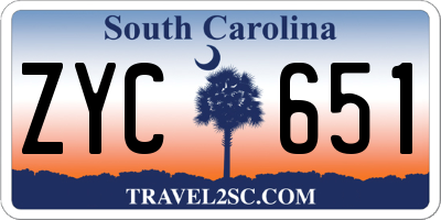 SC license plate ZYC651