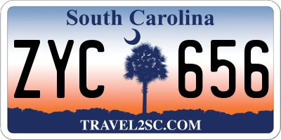 SC license plate ZYC656