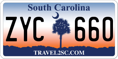 SC license plate ZYC660