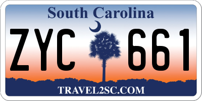 SC license plate ZYC661